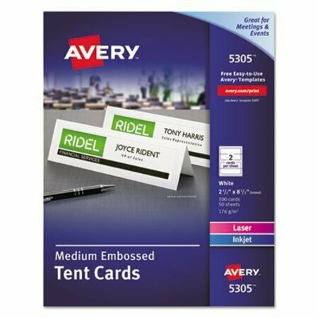 AVERY DENNISON CARD, TENT, 2.5X8.5, 100PK 5305